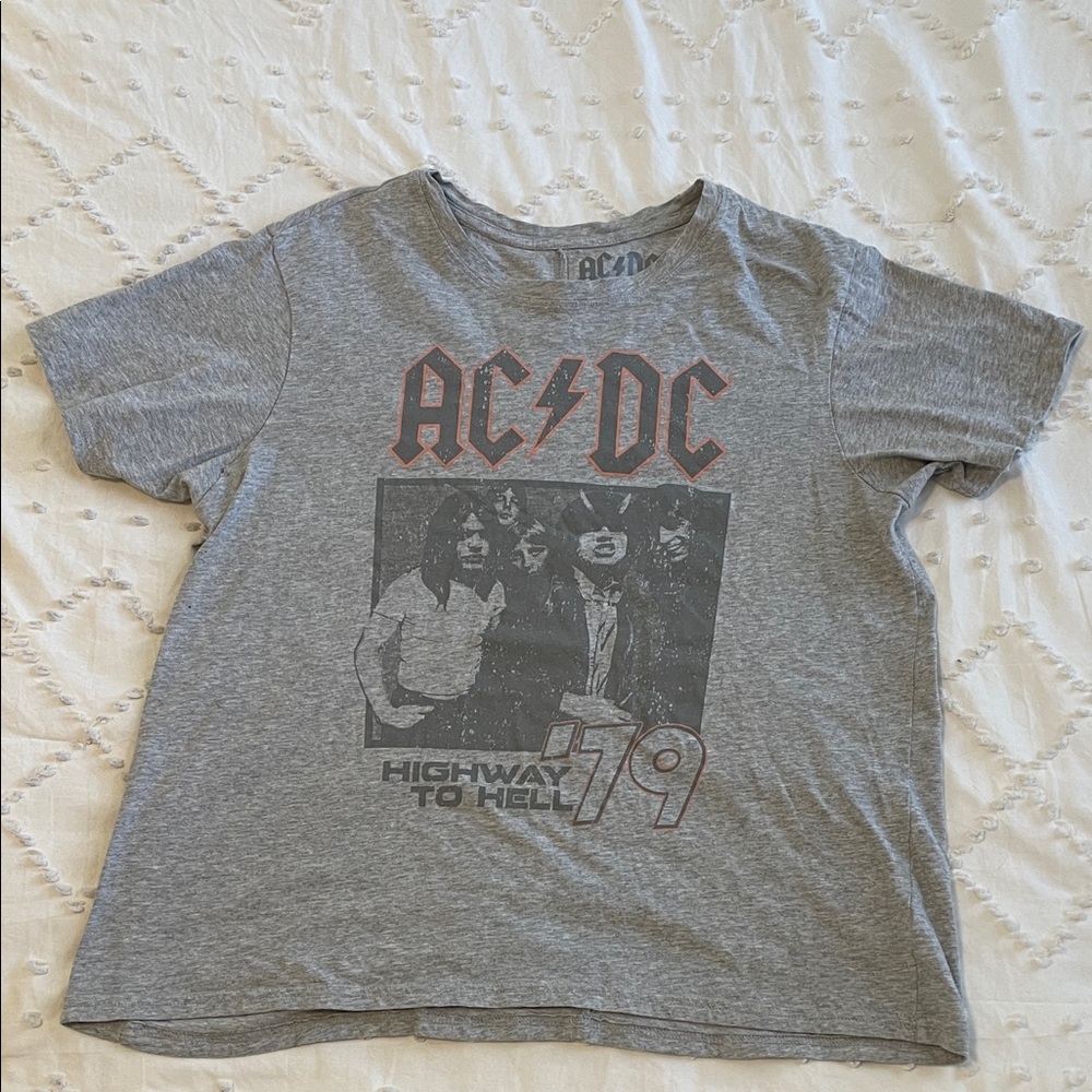 AC/DC Highway to Hell Gray women’s Tee new large